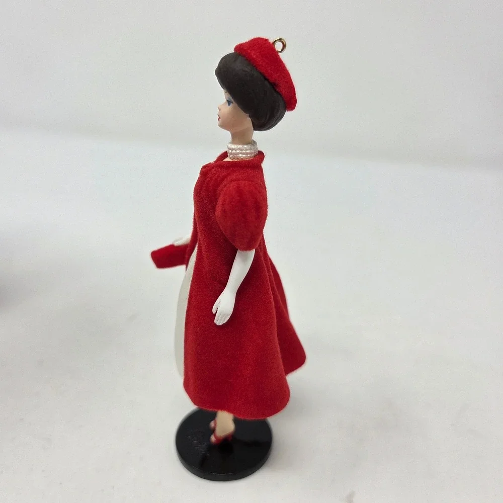 Hallmark Barbie Keepsake SILKEN FLAME Christmas Tree Ornament Flocked 5th Series